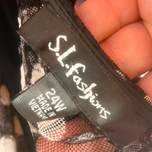 S. L. Fashions Dress Women Plus 24W Black White Polk Dot Midi Length Tier Skirt - Picture 6 of 6